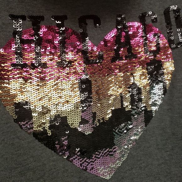 PINK Victoria's Secret Chicago Destination Skyline Bling Hoodie Size Small - Picture 9 of 13